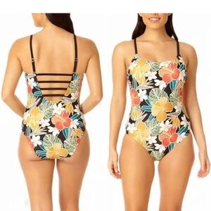 Hurley Floral One Piece Swimsuit Size S